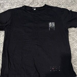 AMIRI Black Tee with Drip Logo